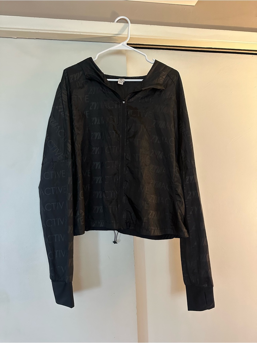 ZYIA Black Lightweight Women's Hooded Zip Jacket